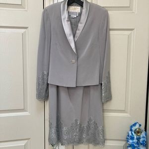 Rickie Freeman Vintage 100% silk dress with matching 100% silk blazer